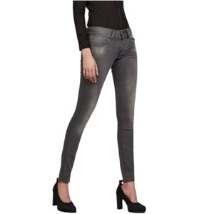G-Star Women's Lynn Mid Waist Skinny Jeans Grey Size 26 *Brozen Zipper